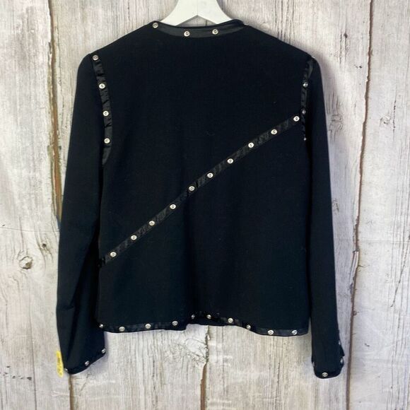 Vintage Victor Costa Occassion Jacket Black Red Lining Size XS - Picture 6 of 10